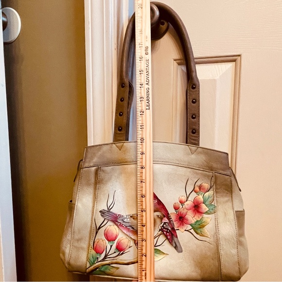 🪿NWOT! Anna by Anuschka Retired Summer Tryst Hand Painted  Leather Hobo. - Picture 11 of 16